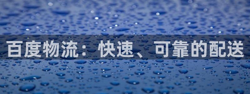 28圈稳吗：百度物流：快速、可靠的配