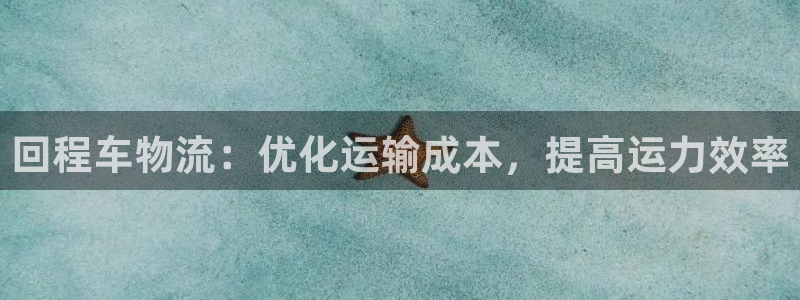 28圈官网平台：回程车物流：优化运输